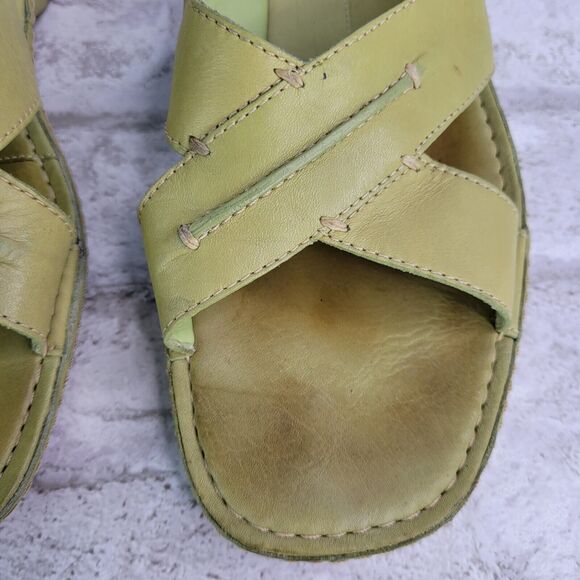 Timberland Smart Comfort System Green Leather Slip On Sandals US 9 M - Picture 3 of 11
